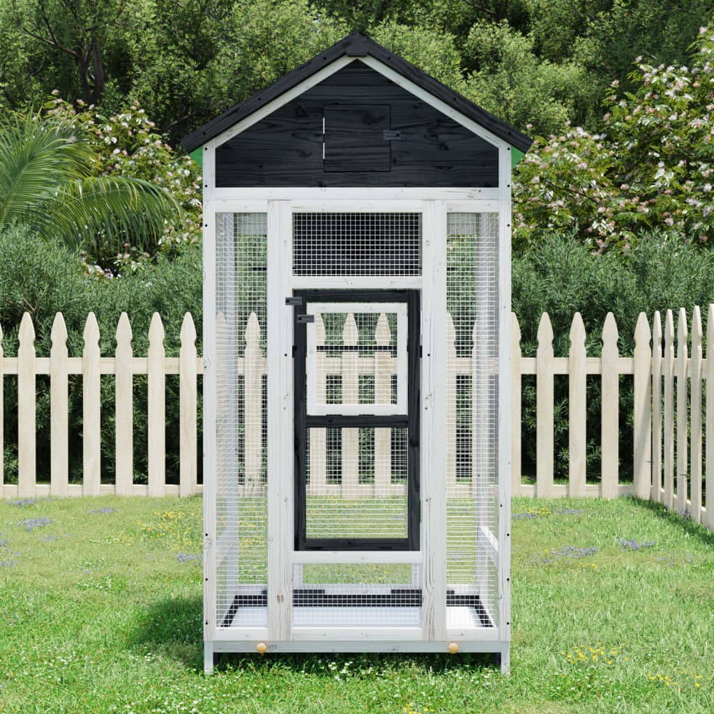 vidaXL Aviary 91.5x53x170 cm Solid Pine Wood Brown