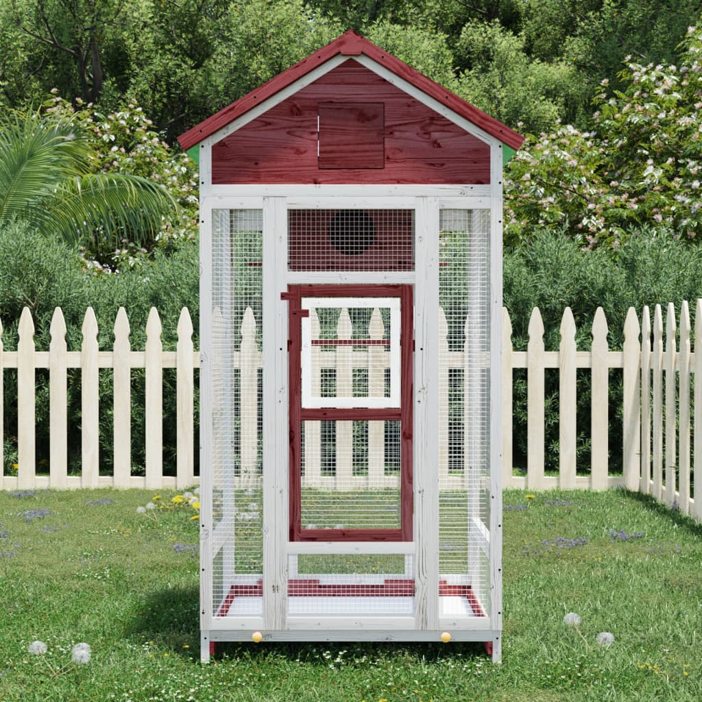 vidaXL Aviary 91.5x53x170 cm Solid Pine Wood Brown