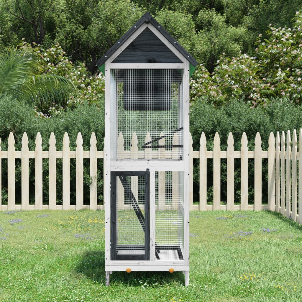 vidaXL Volière 60x58,5x160 cm massief grenenhout bruin