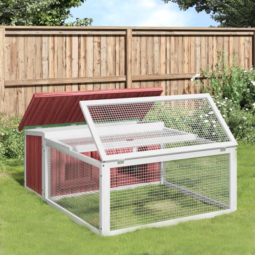 vidaXL Rabbit Hutch 117.5x97x47.5 cm Solid Pine Wood Brown