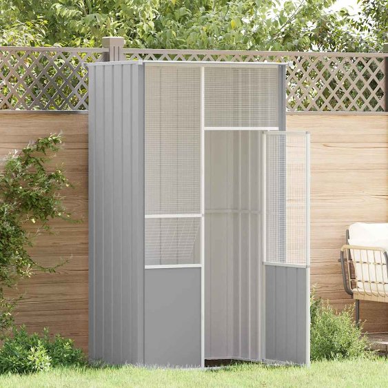 vidaXL Aviary 115x78x200 cm Galvanized Steel Anthracite