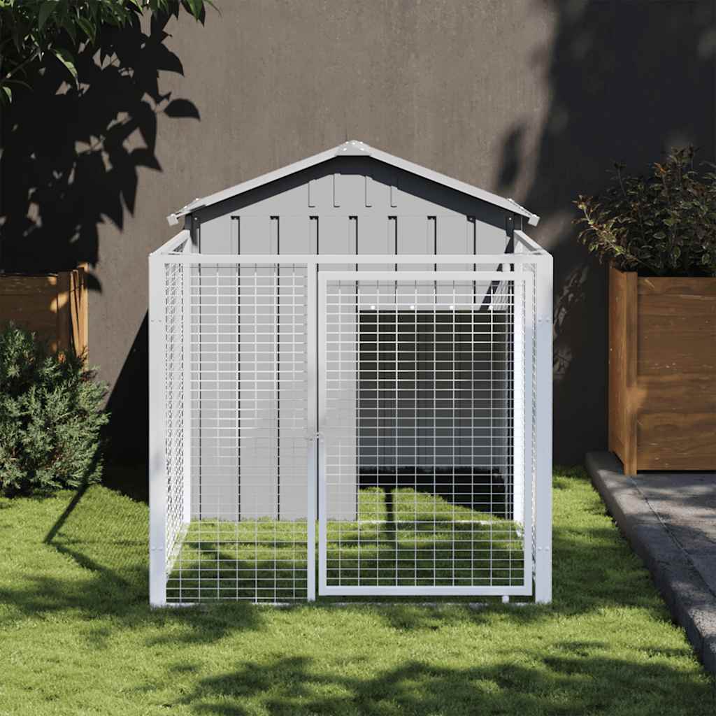 vidaXL Hondenhok met dak 117x201x123 cm gegalvaniseerd staal antraciet