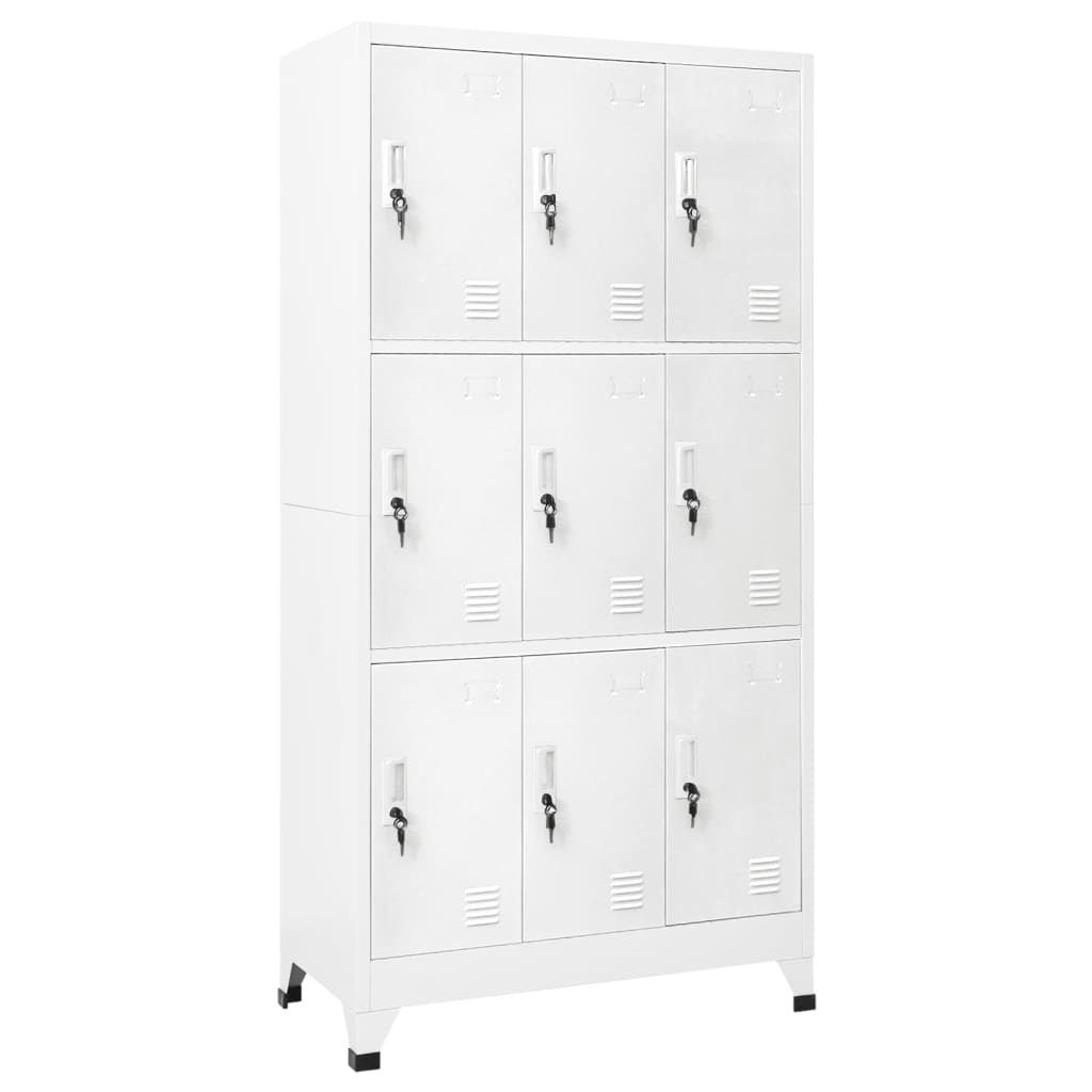 vidaXL Lockerkast met 6 vakken 90x45x180 cm staal grijs