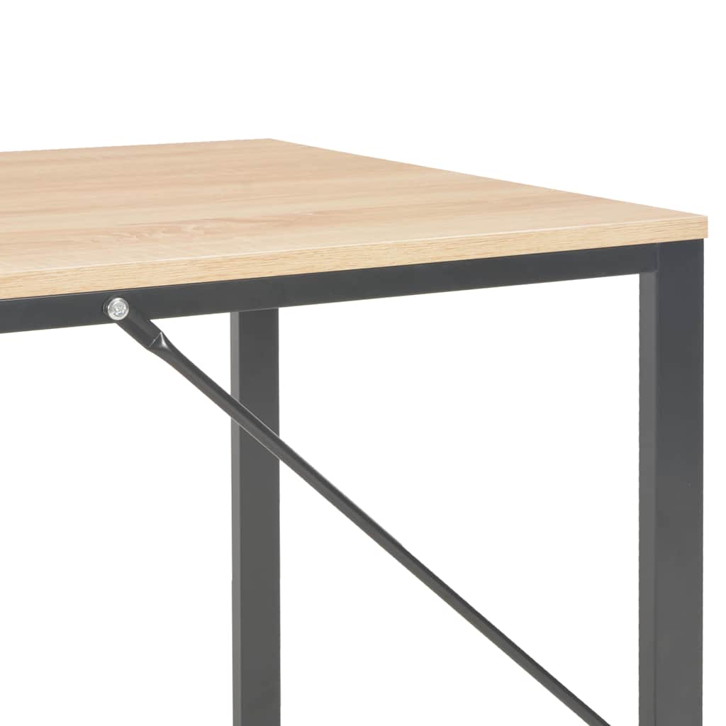 vidaXL Computerbureau 120x60x73 cm zwart en eikenkleurig