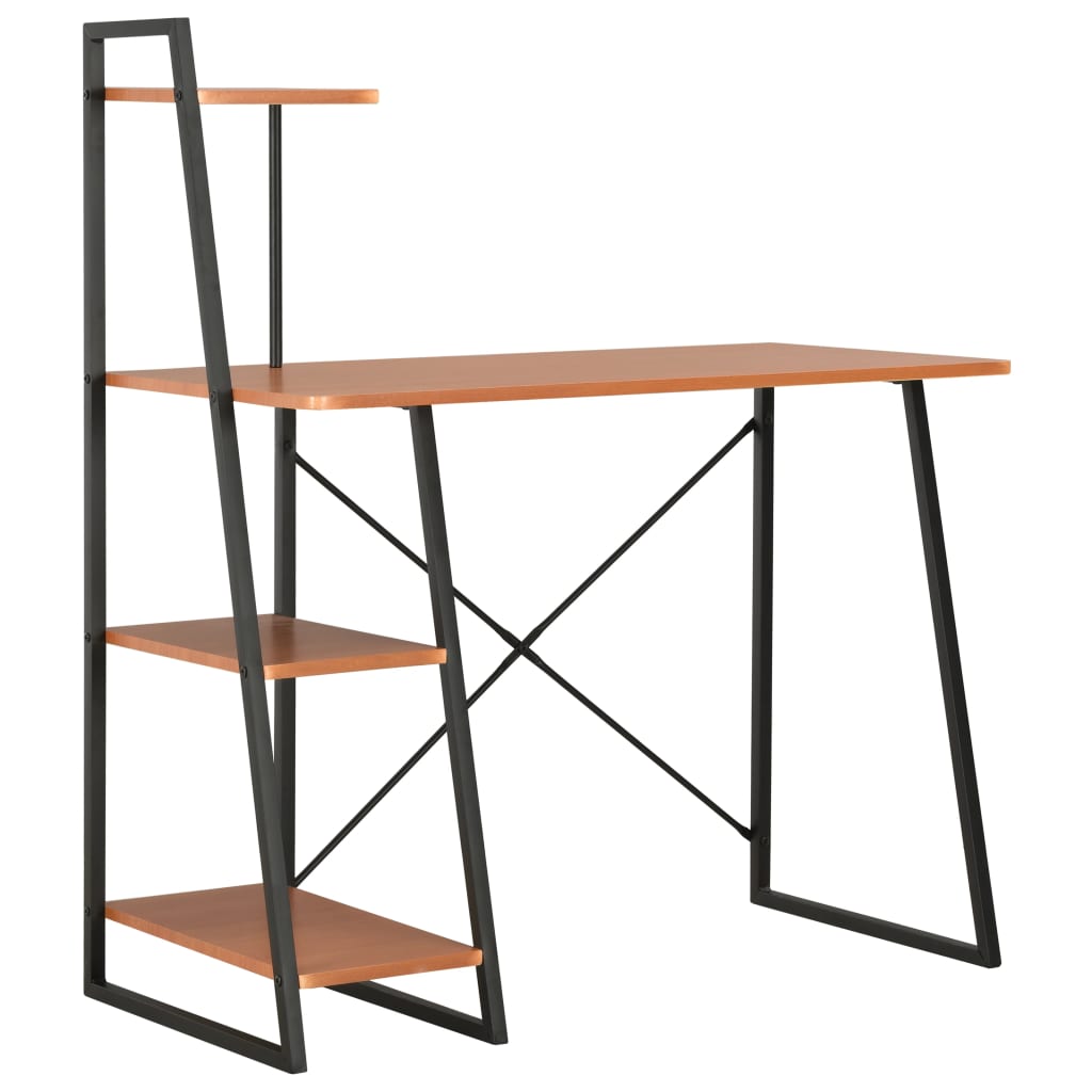vidaXL Bureau met schappen 102x50x117 cm wit