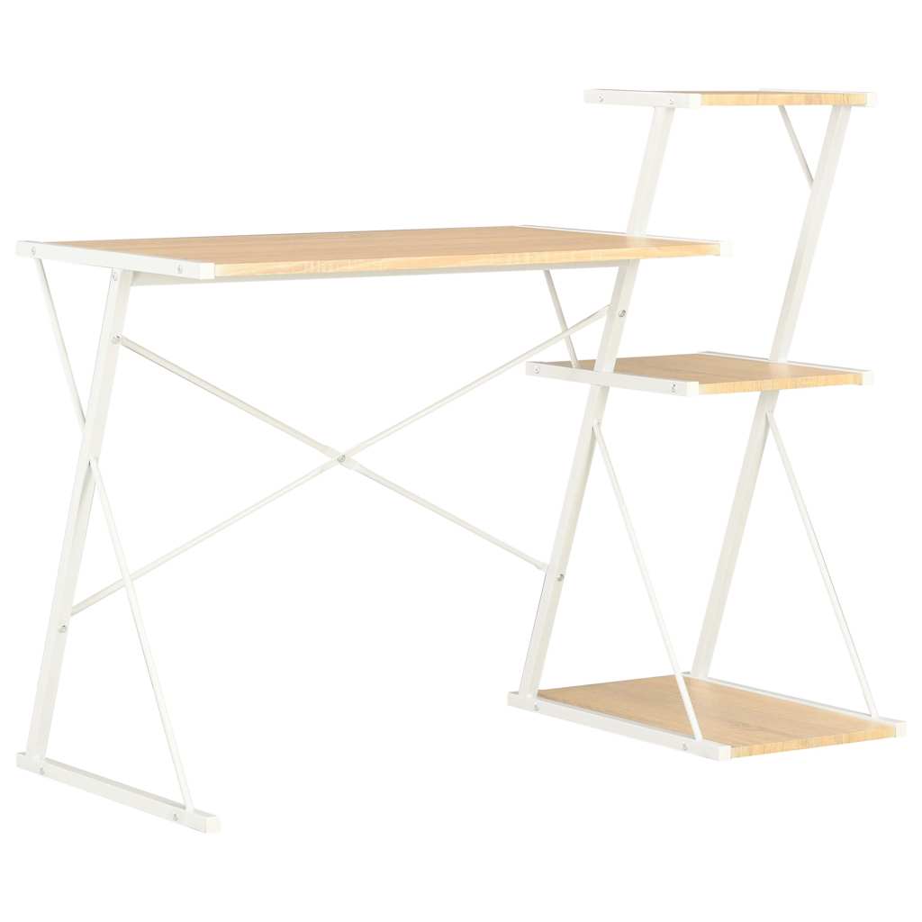 vidaXL Bureau met schap 116x50x93 cm wit