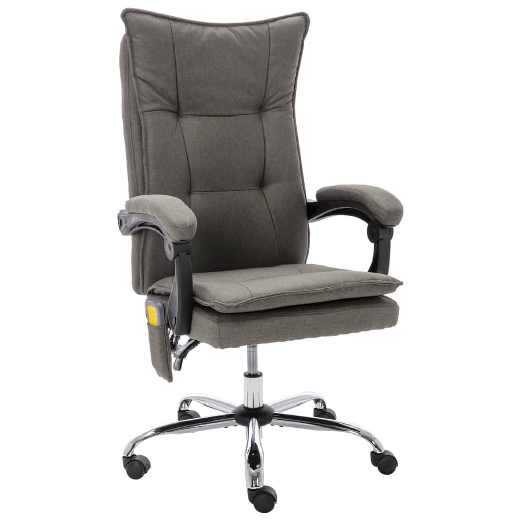 vidaXL Kantoormassagestoel stof taupe