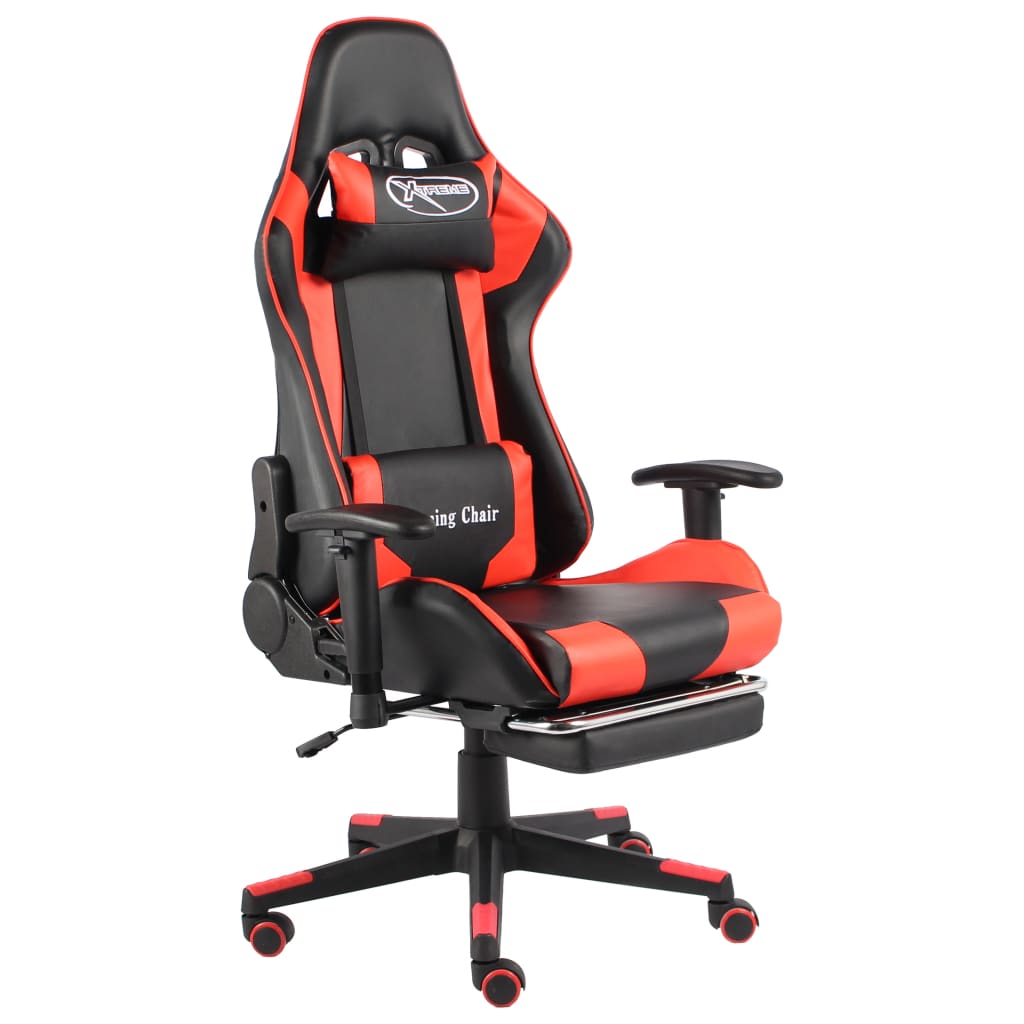 vidaXL Gamestoel draaibaar PVC blauw