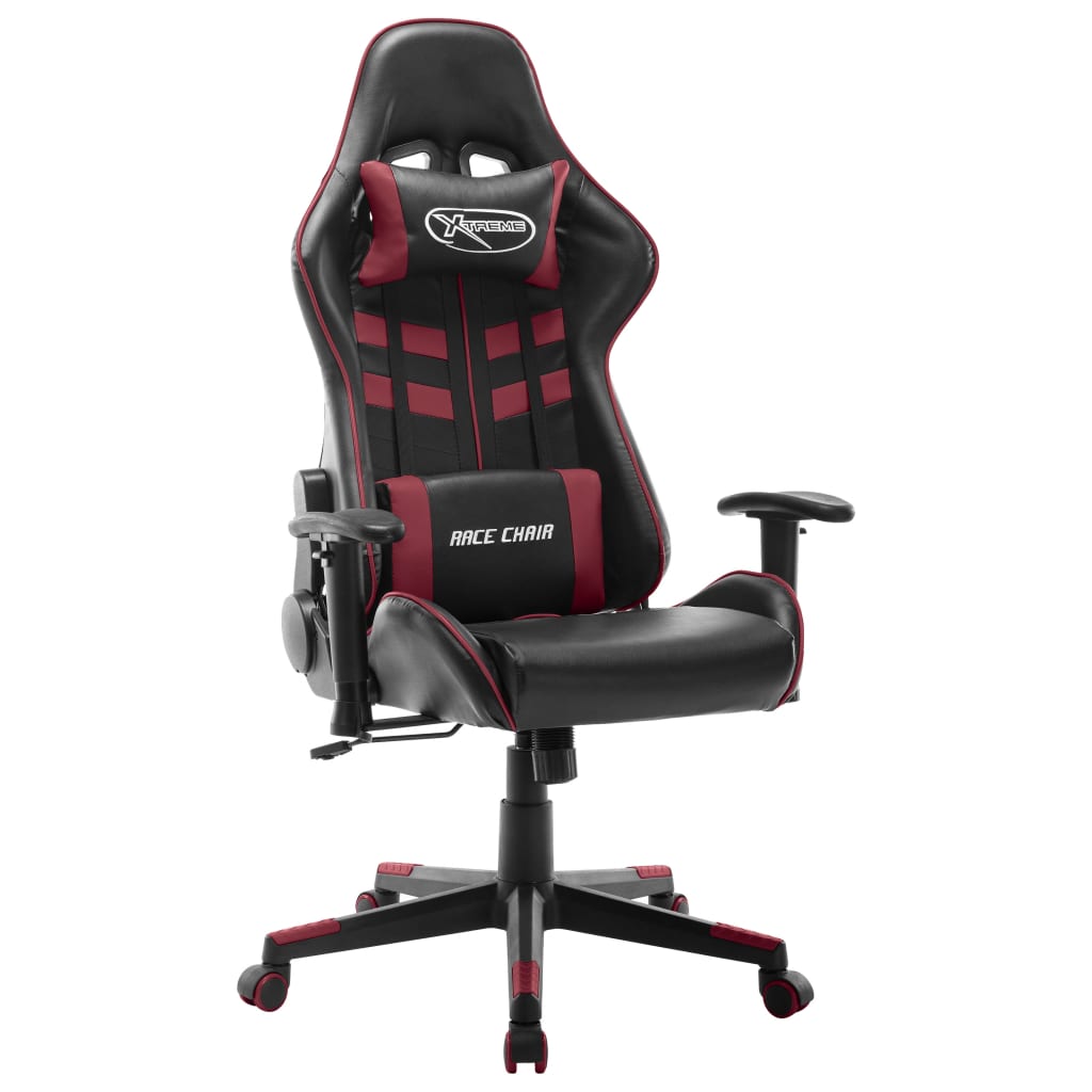 vidaXL Gamestoel kunstleer zwart en blauw