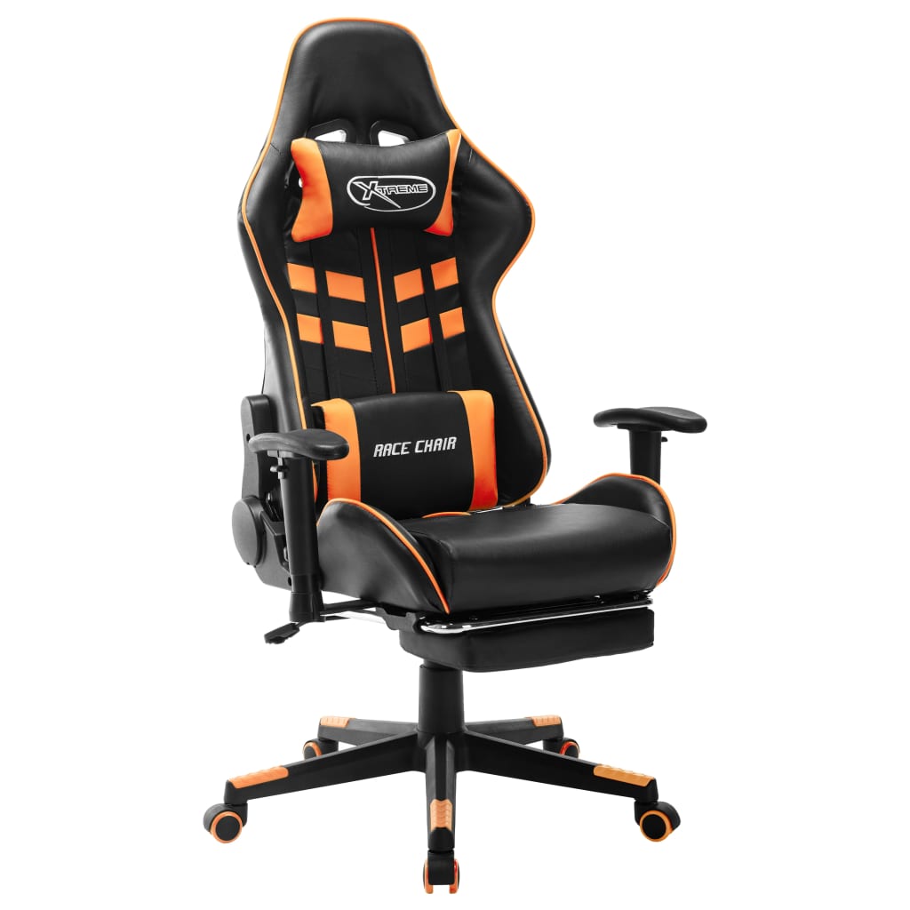 vidaXL Gamestoel kunstleer zwart en blauw