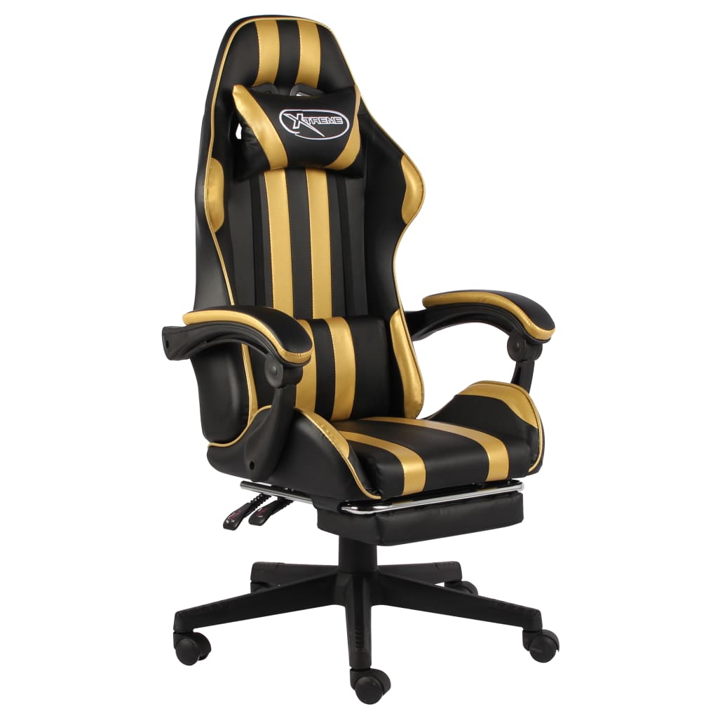vidaXL Racestoel kunstleer zwart en blauw