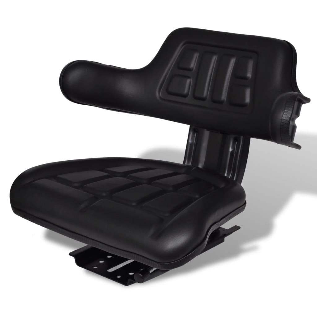 vidaXL Tractor Seat with Suspension Black