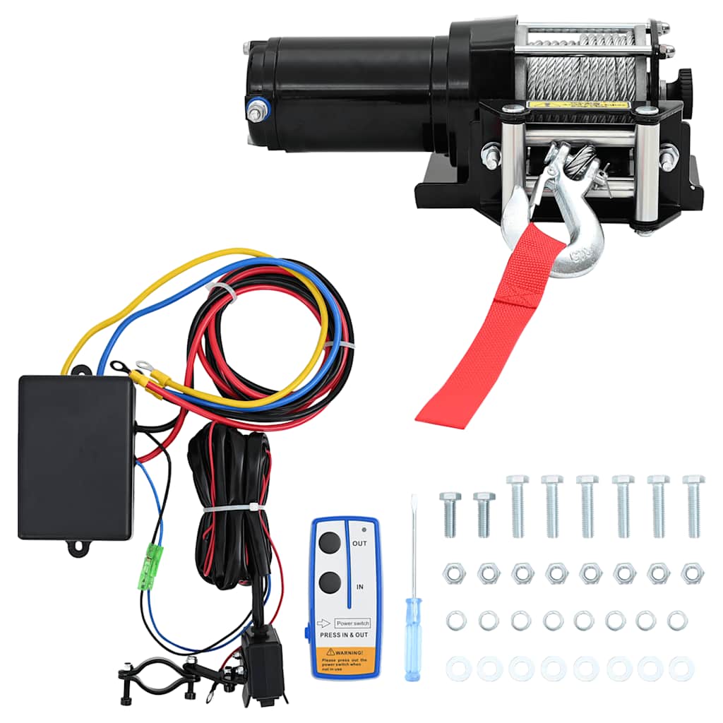 vidaXL Electric Winch 12V 907 kg with Remote Control
