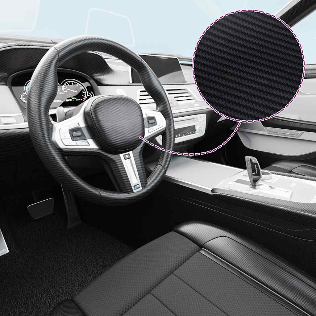 vidaXL Car Film 3D 100x150 cm black