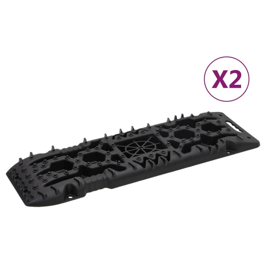 vidaXL Grip Plates 2 pcs 107x31x7 cm nylon black
