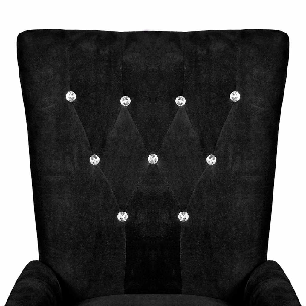 vidaXL Fauteuil fluweel zwart