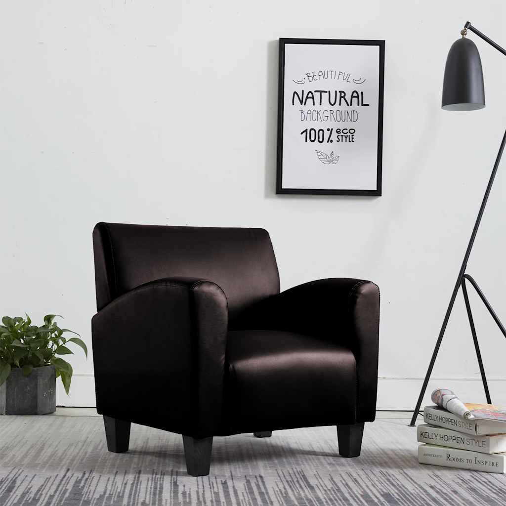 vidaXL Armchair faux leather dark brown