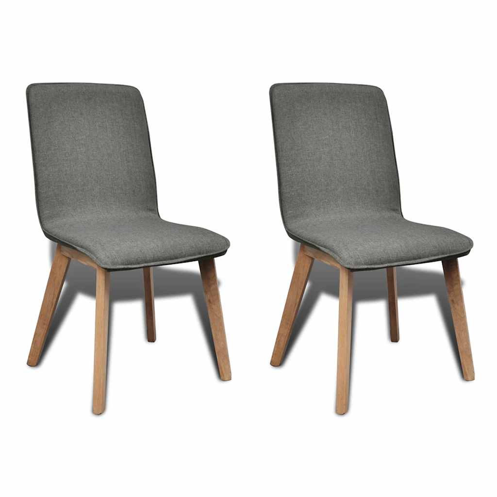 vidaXL Dining Chairs 4 pcs Fabric and Solid Oak Beige