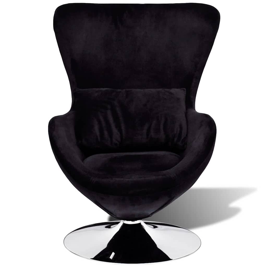 vidaXL Fauteuil eivormig zwart
