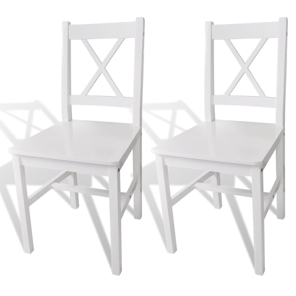 vidaXL Eetkamerstoelen 4 st grenenhout wit