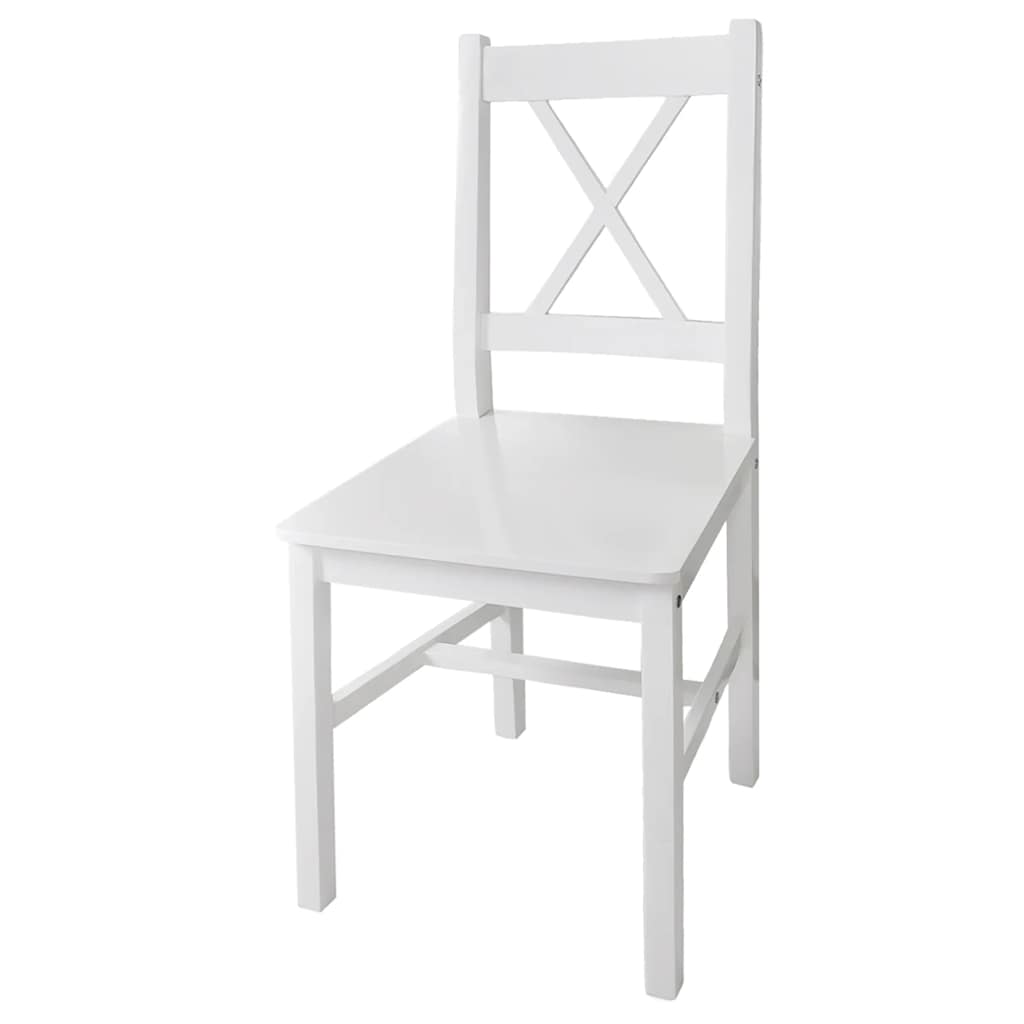 vidaXL Eetkamerstoelen 4 st grenenhout wit