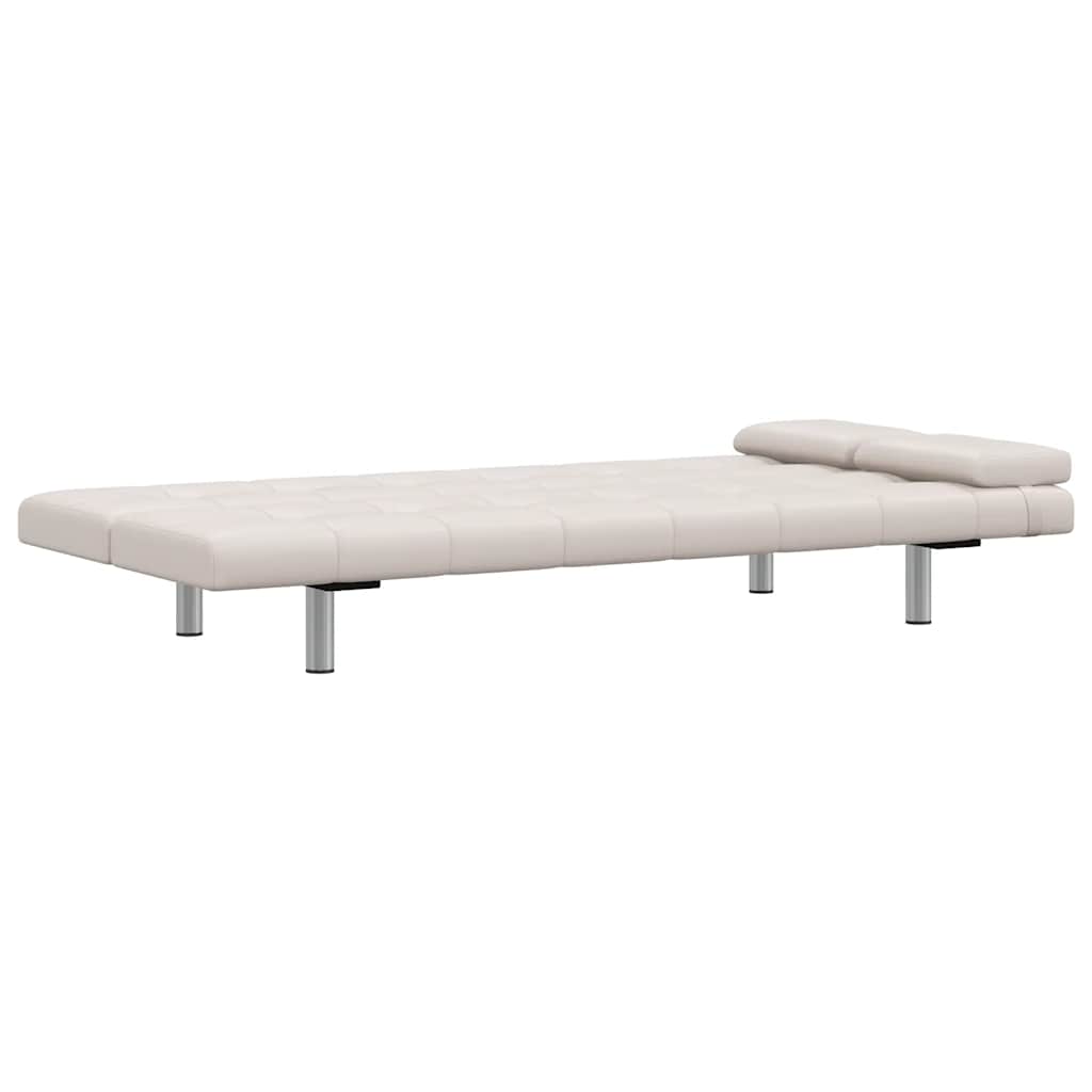 vidaXL Sofa bed with two cushions adjustable artificial leather black