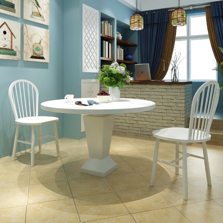 vidaXL Dining Chairs 2 pcs Solid Rubberwood White