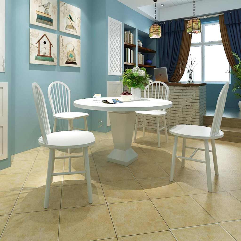 vidaXL Dining Chairs 2 pcs Solid Rubberwood White