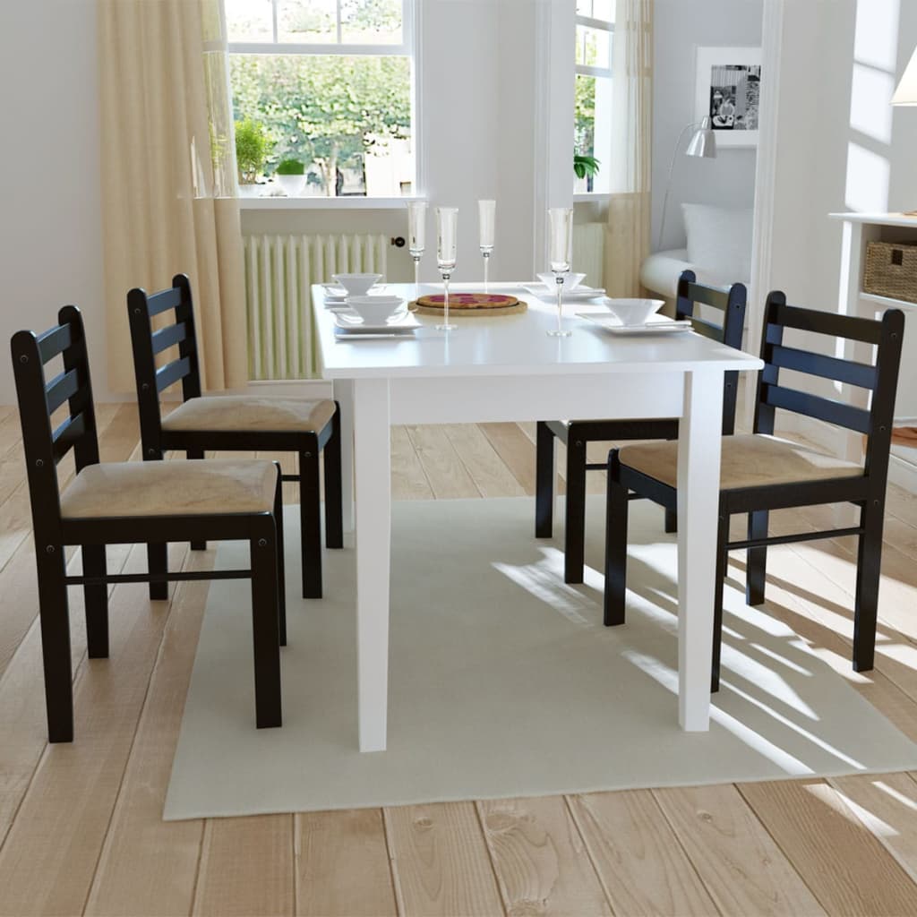 vidaXL Dining Chairs 2 pcs Solid Rubberwood and Velvet Brown