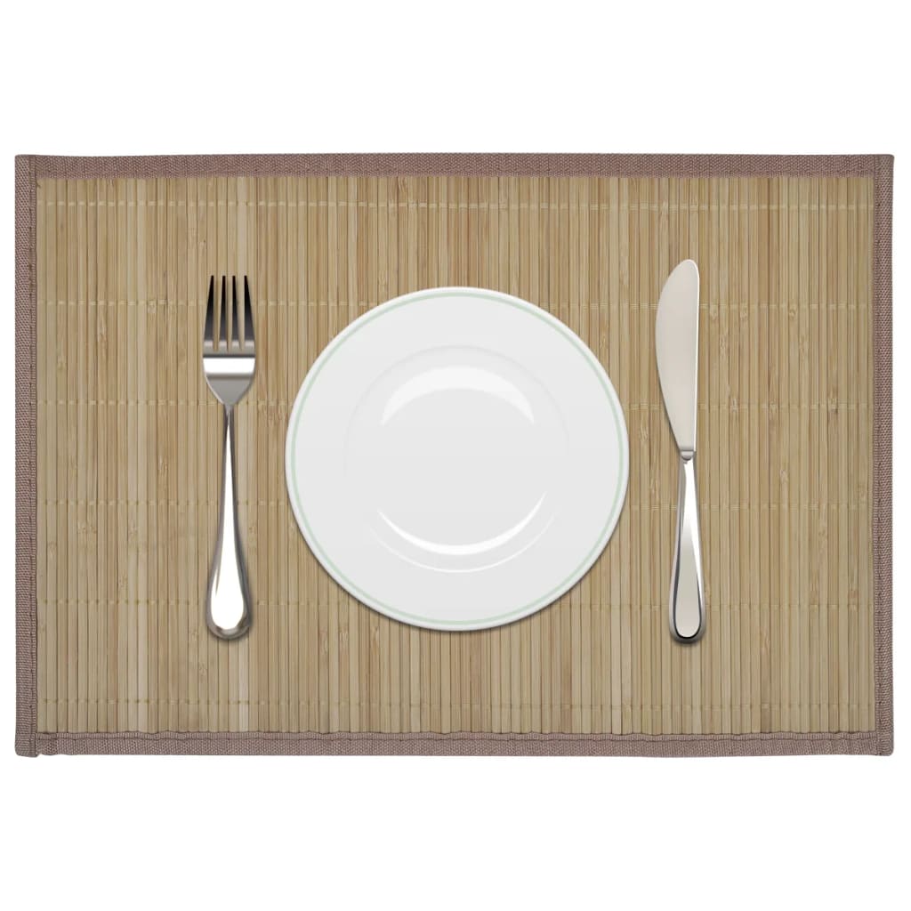 6 Placemats bamboe 30 x 45 cm natuurlijk