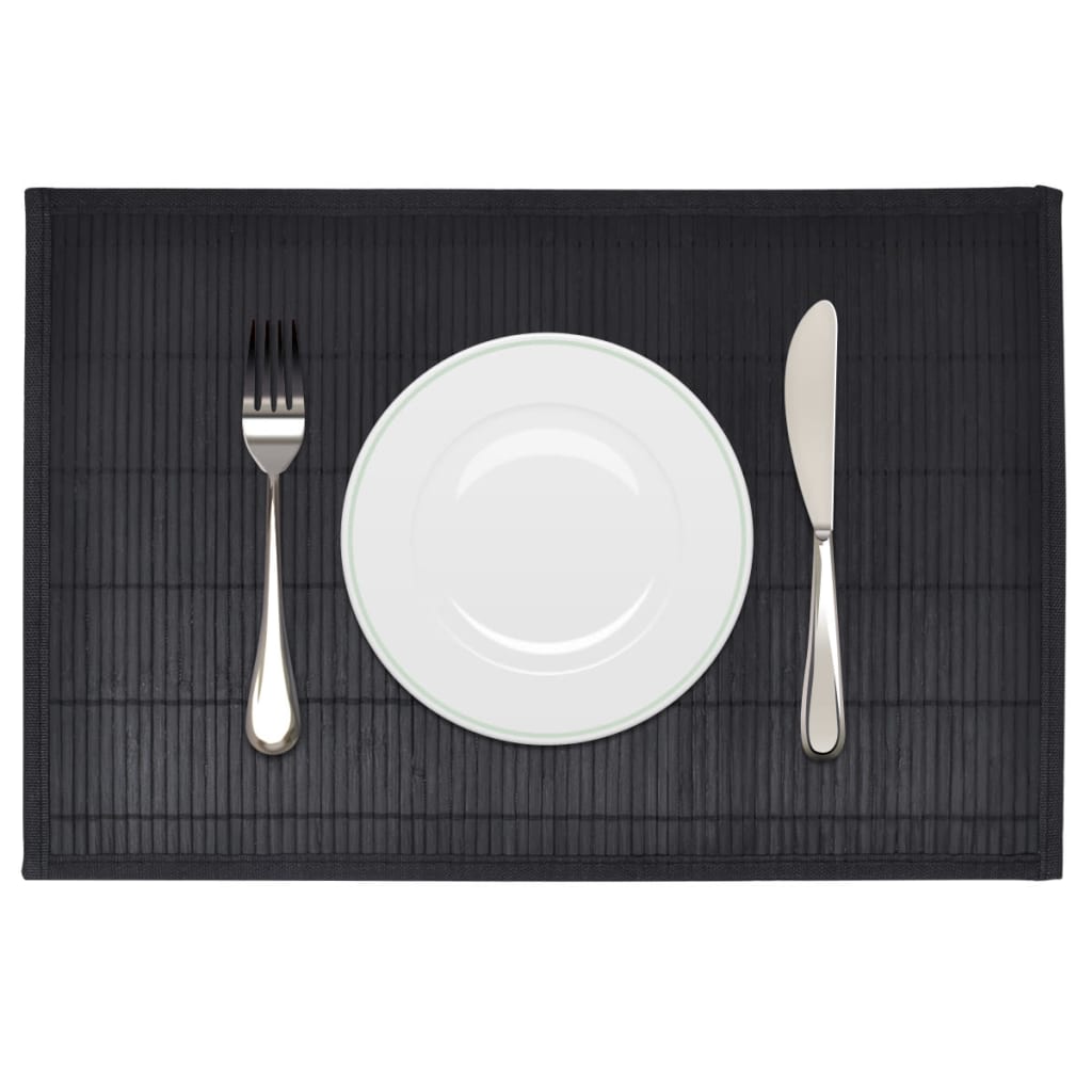 6 Placemats bamboe 30 x 45 cm natuurlijk