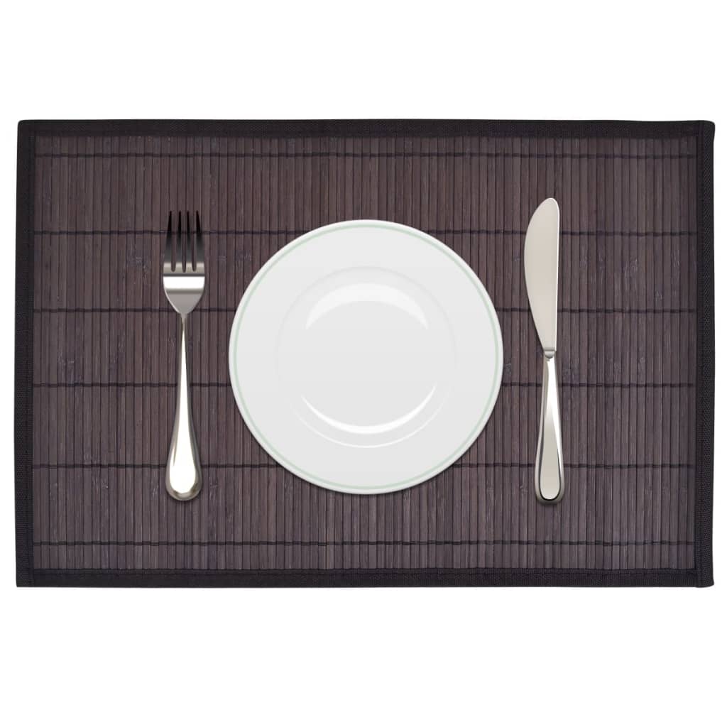 6 Placemats bamboe 30 x 45 cm natuurlijk