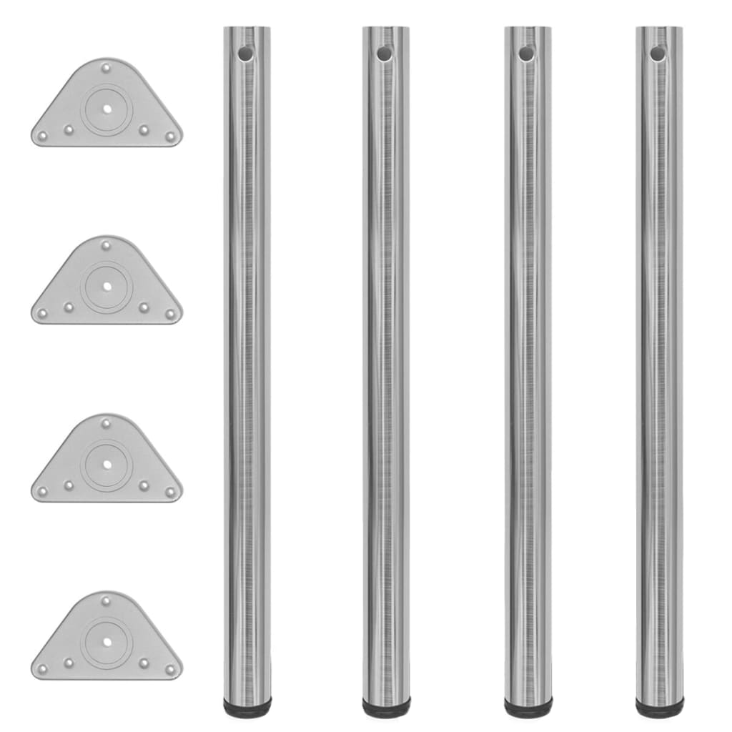 Tafelpoten in hoogte verstelbaar chroom 710 mm 4 st