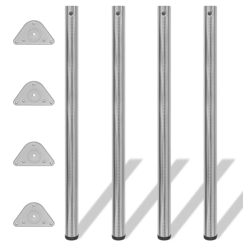 Tafelpoten in hoogte verstelbaar chroom 710 mm 4 st