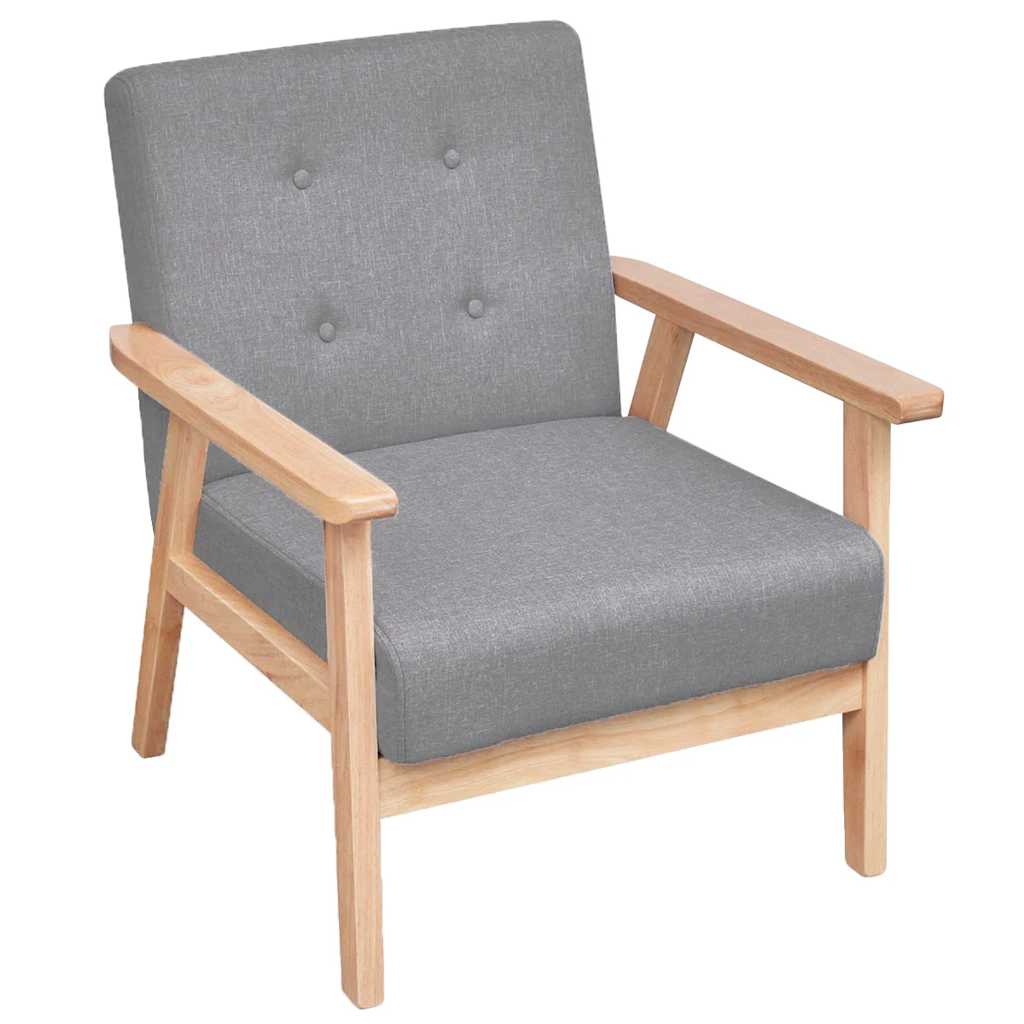 vidaXL Armchair fabric light gray