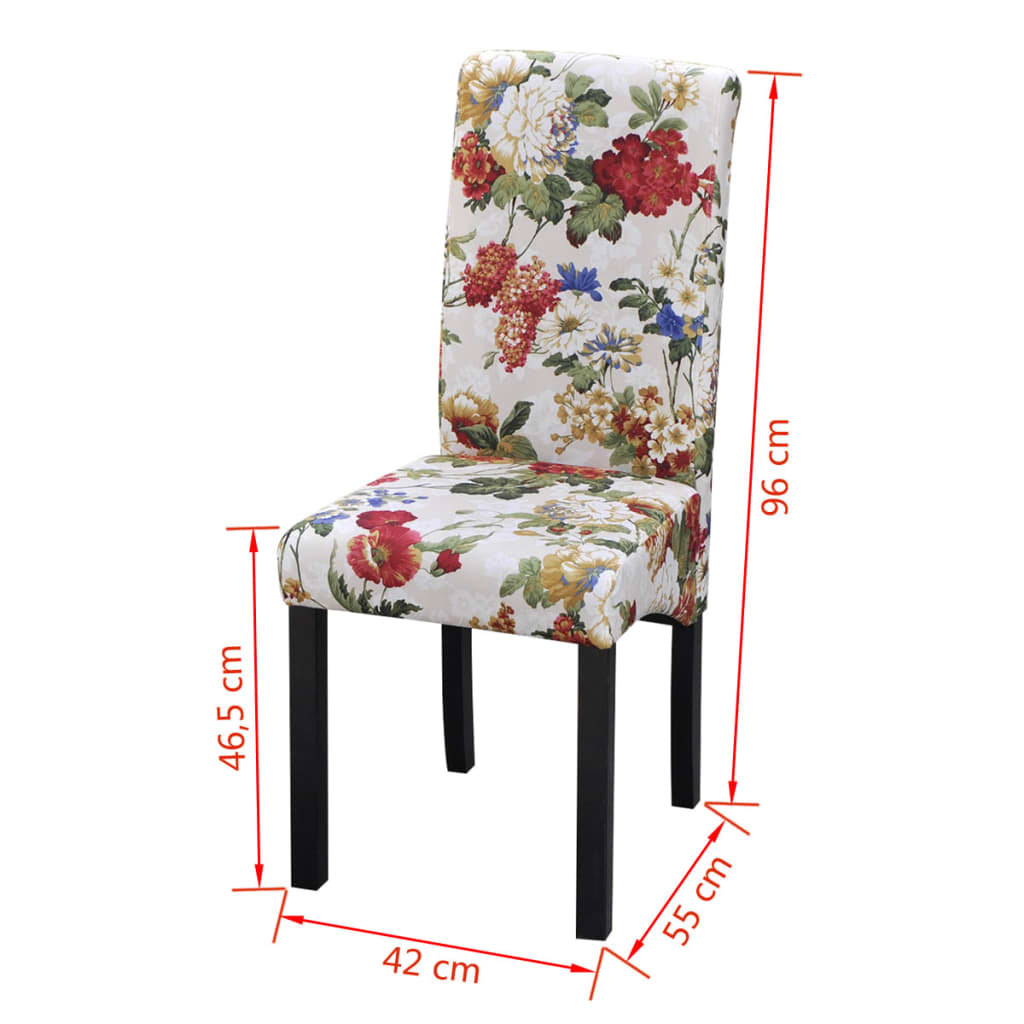 vidaXL Eetkamerstoelen 2 st stof meerkleurig