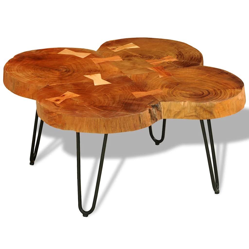 vidaXL Table de salon avec 6 perches 35 cm massif acaciahout
