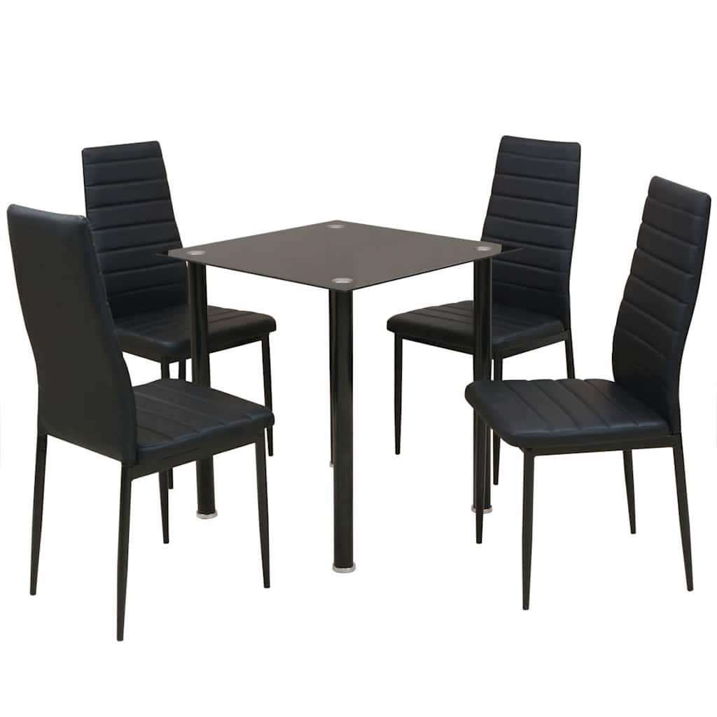 vidaXL Dining Set Table and Chairs Black 3-piece