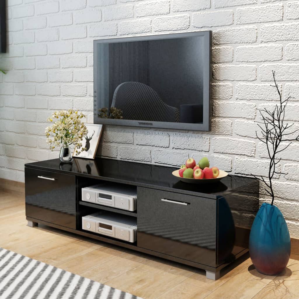 vidaXL TV Cabinet 120x40.5x35 cm High Gloss White