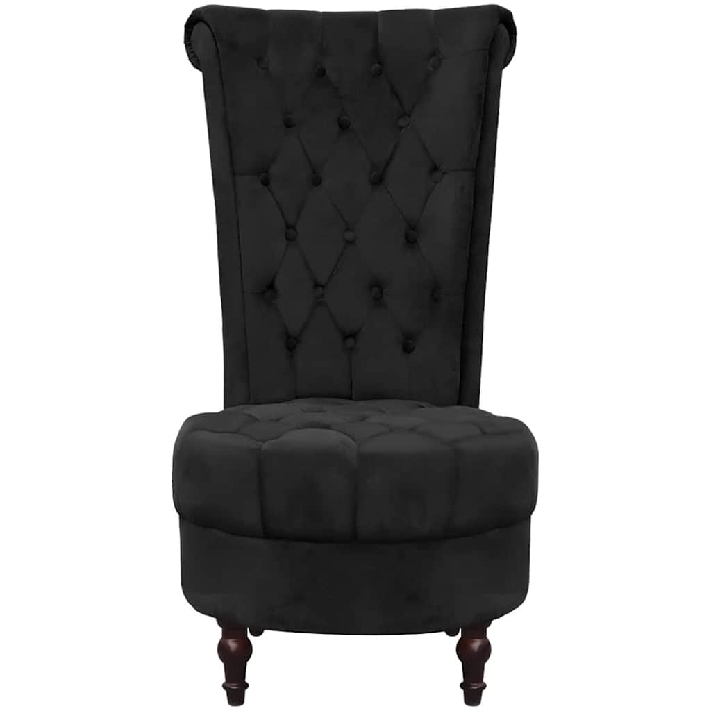 vidaXL Fauteuil hoge rugleuning stof zwart