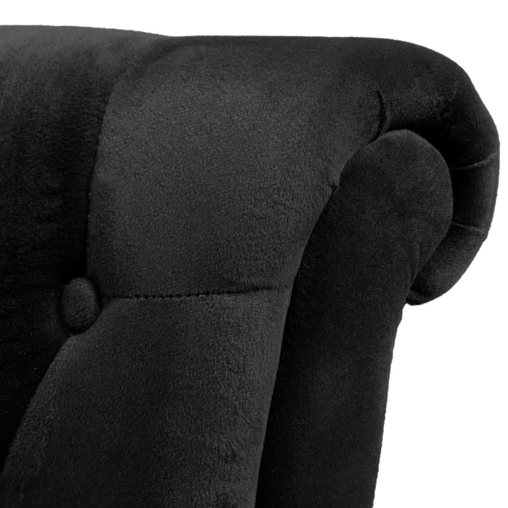 vidaXL Fauteuil hoge rugleuning stof zwart