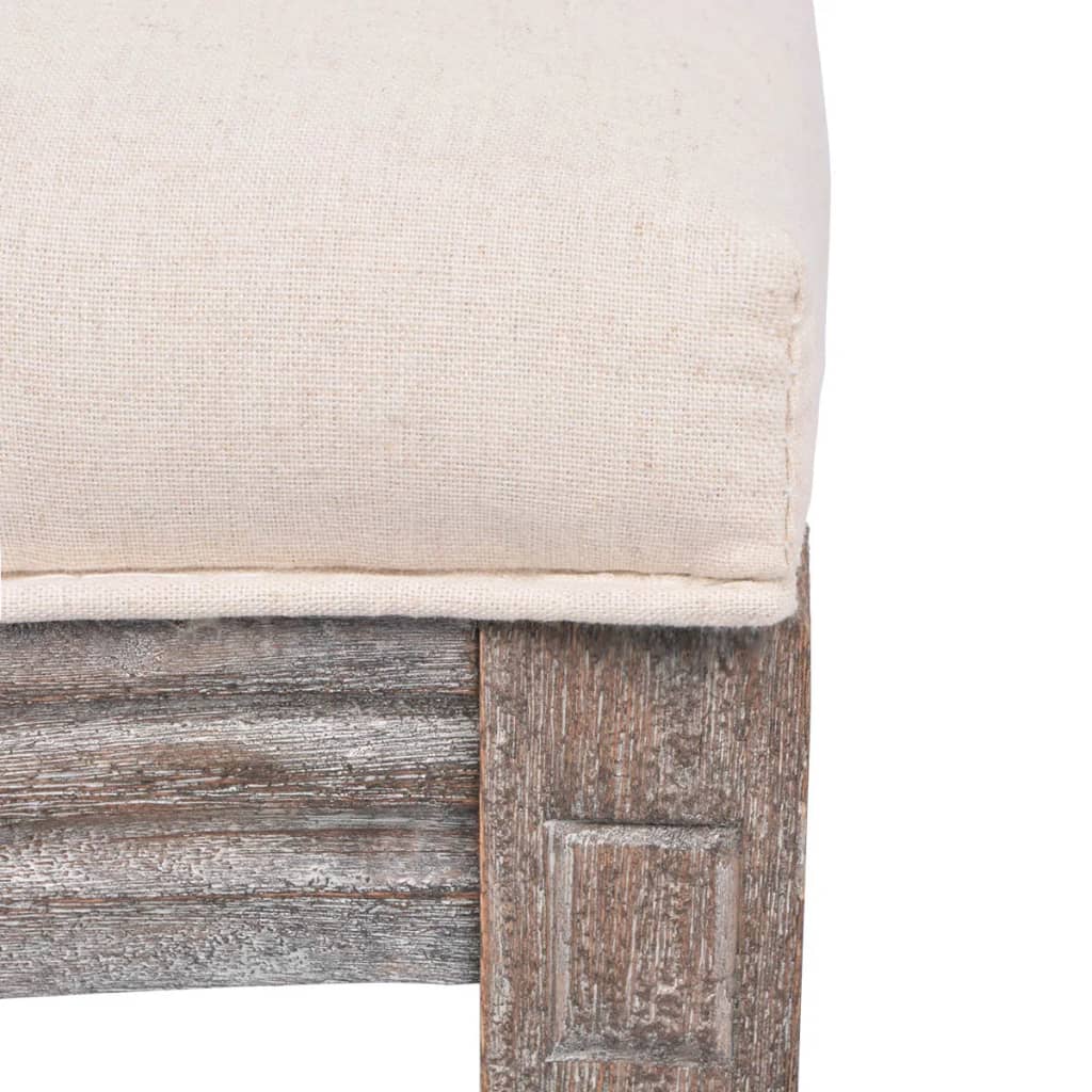 vidaXL Eetkamerstoelen 4 st stof crèmekleurig