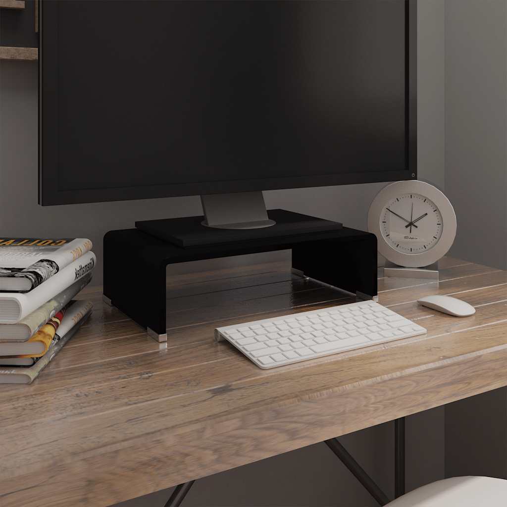vidaXL TV-meubel/monitorverhoger transparant 60x25x11 cm glas