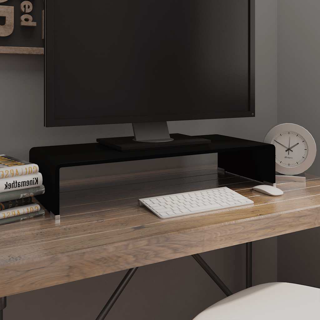 vidaXL TV-meubel/monitorverhoger transparant 60x25x11 cm glas