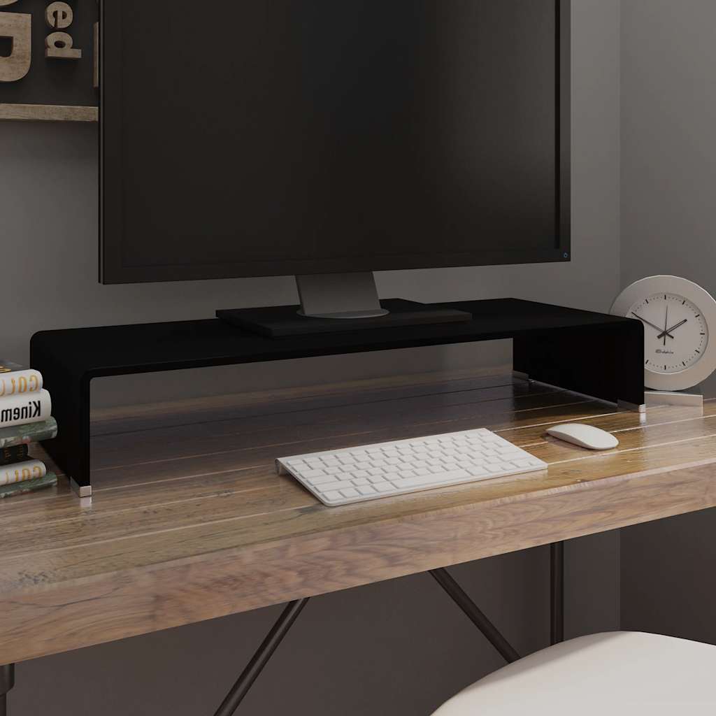 vidaXL TV-meubel/monitorverhoger transparant 60x25x11 cm glas