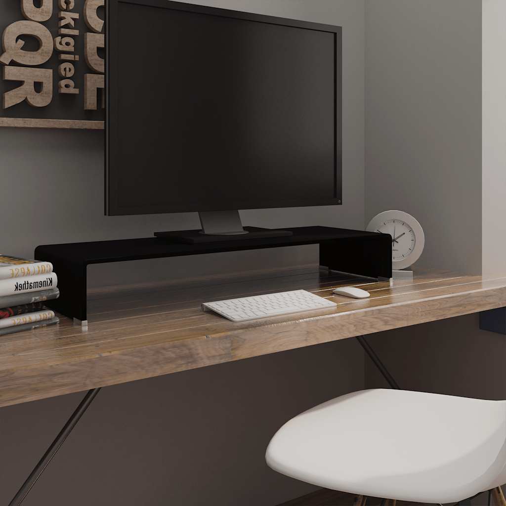 vidaXL TV-meubel/monitorverhoger transparant 60x25x11 cm glas