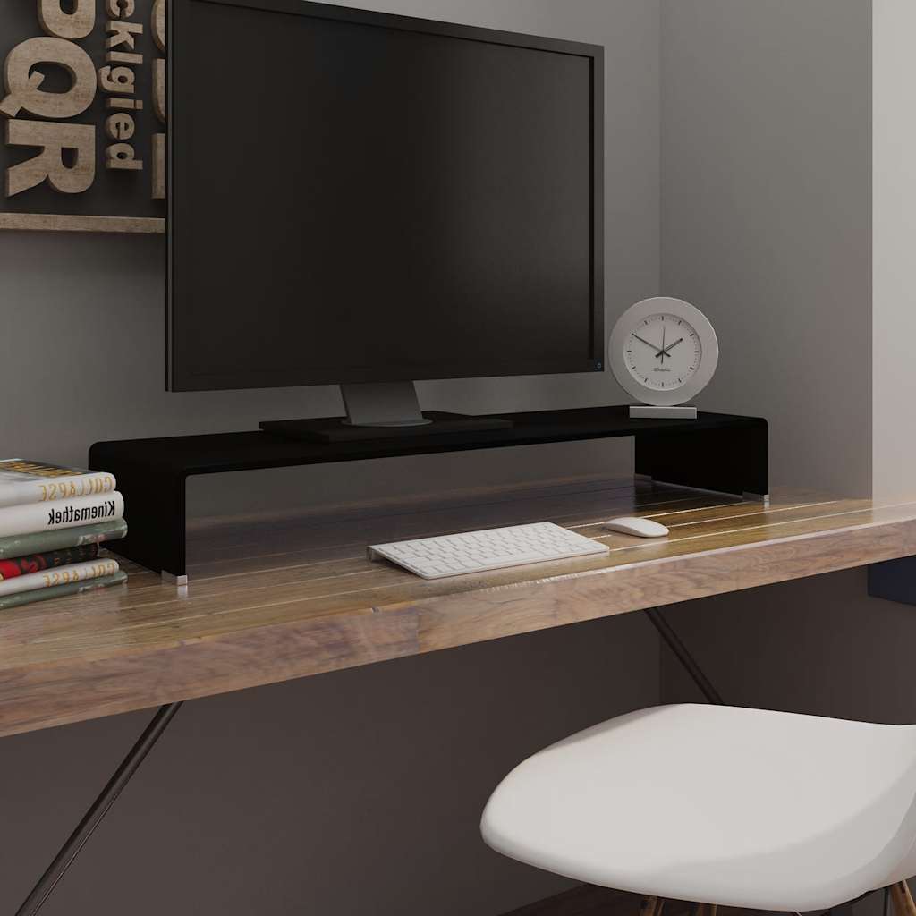 vidaXL TV-meubel/monitorverhoger transparant 60x25x11 cm glas