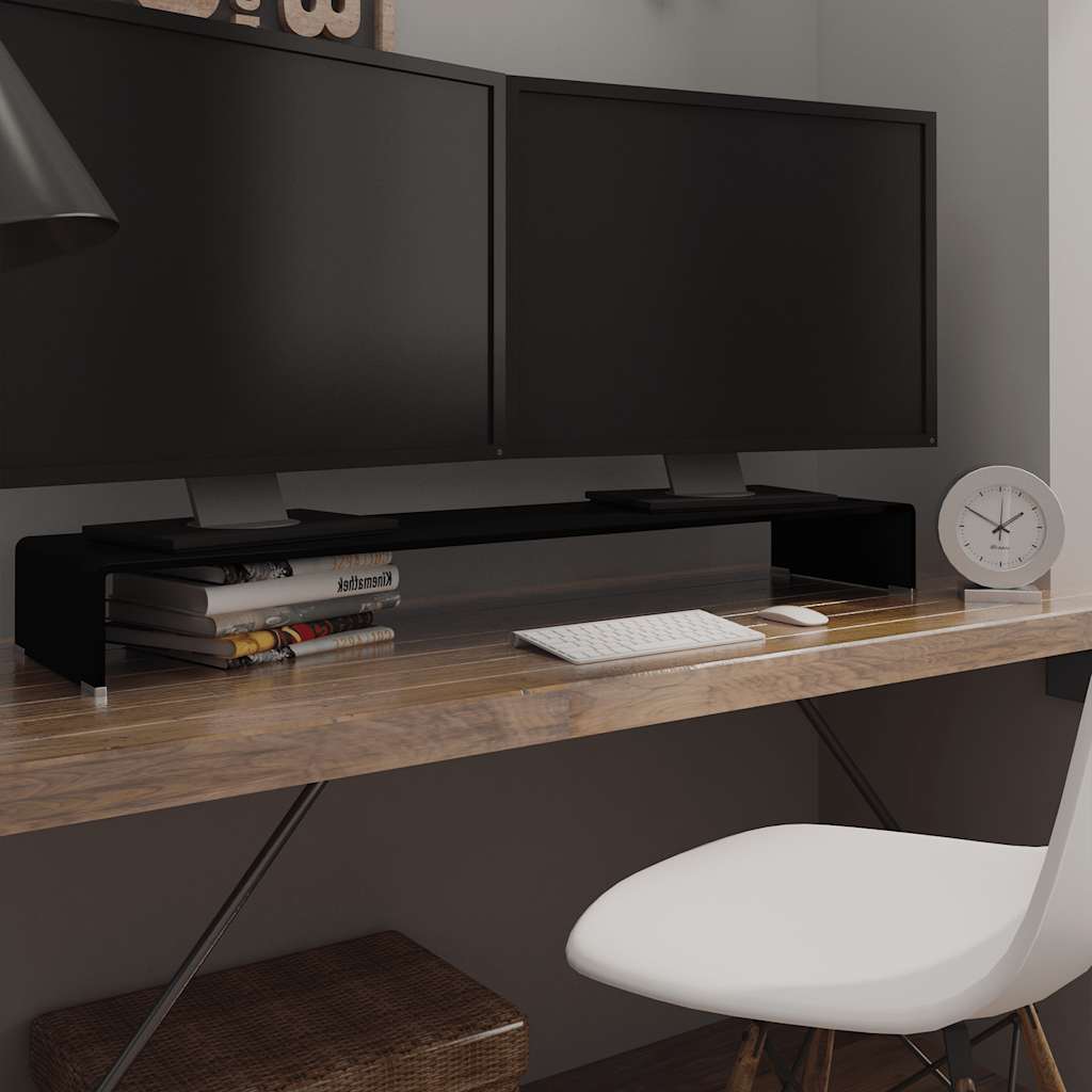 vidaXL TV-meubel/monitorverhoger transparant 60x25x11 cm glas