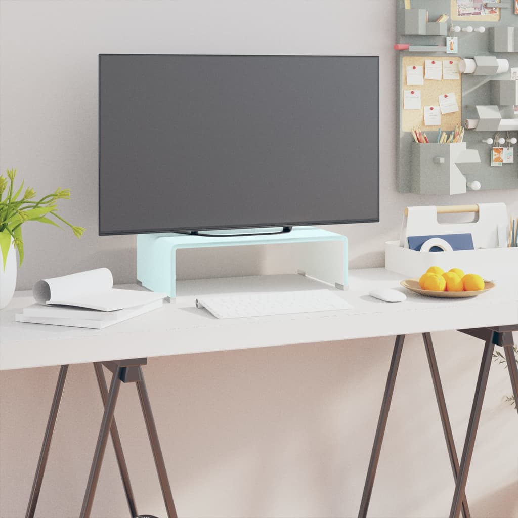 vidaXL TV-meubel/monitorverhoger transparant 60x25x11 cm glas