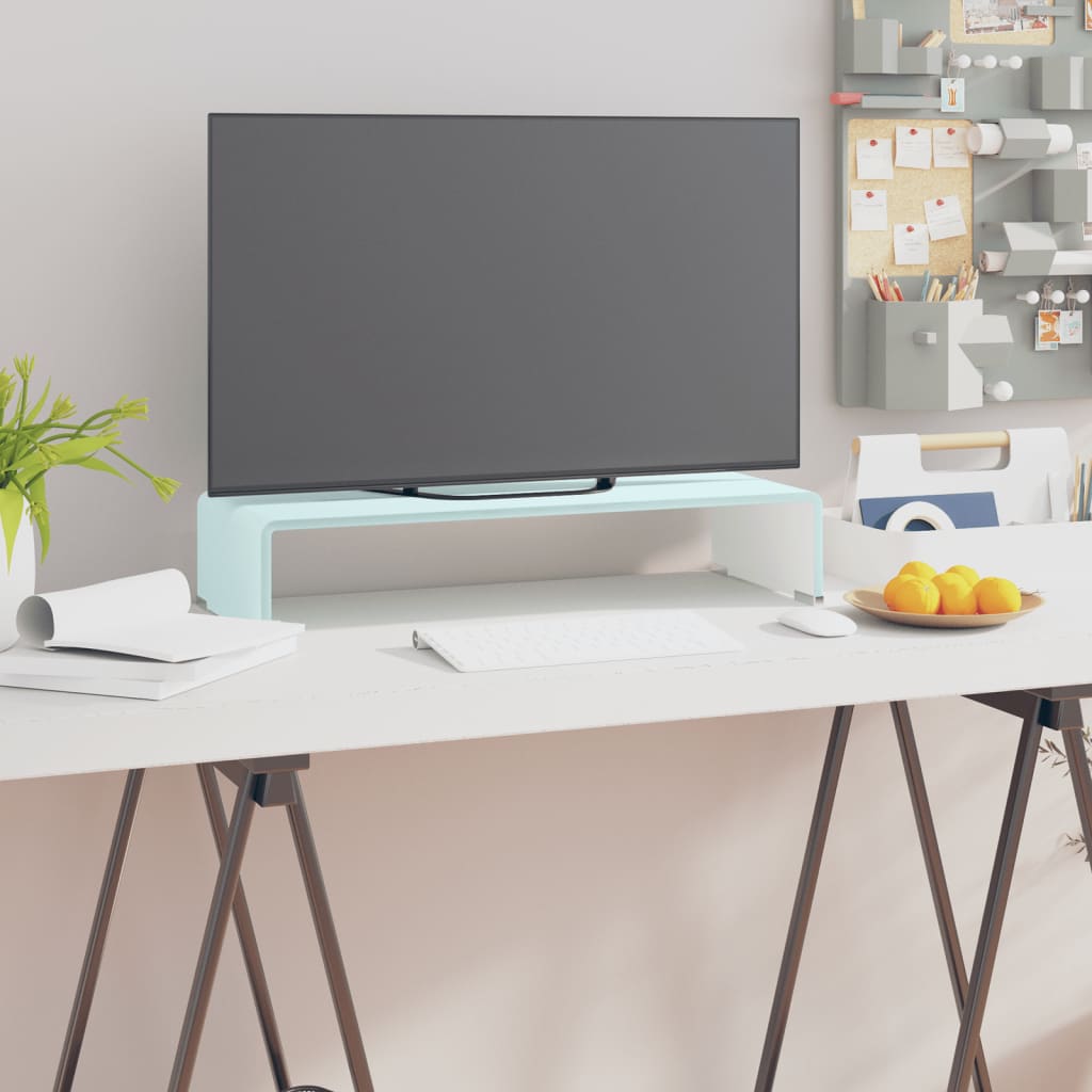 vidaXL TV-meubel/monitorverhoger transparant 60x25x11 cm glas